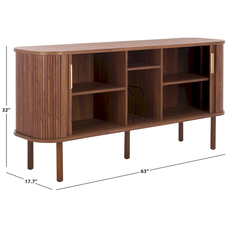Credenza/Mobile multimediale Home Tealla 2 con ante a serrandina - 63Lx18Px32A
