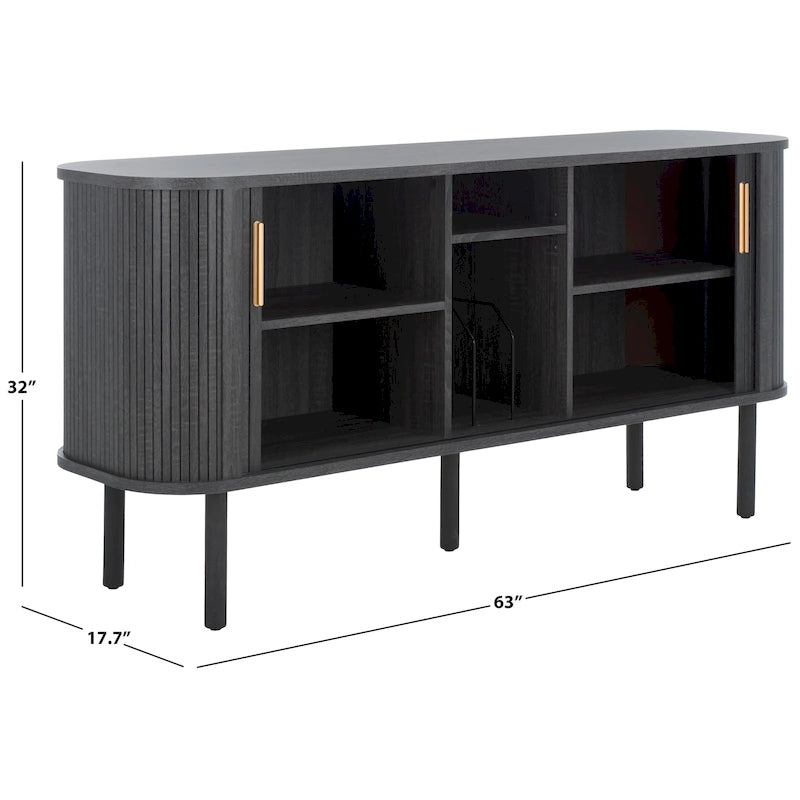 Credenza/Mobile multimediale Home Tealla 2 con ante a serrandina - 63Lx18Px32A