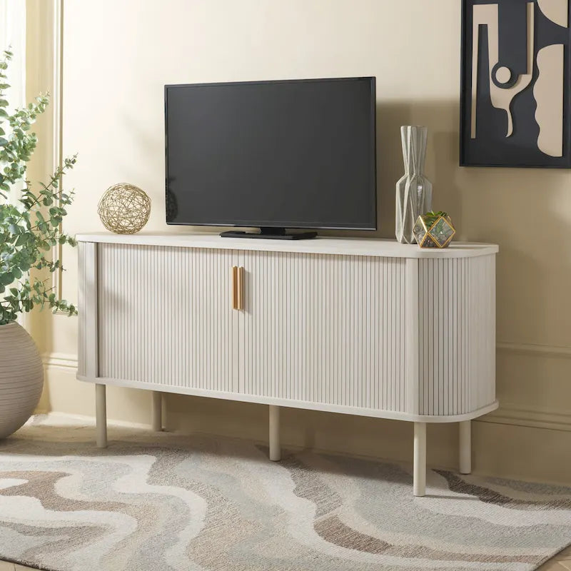 Credenza/Mobile multimediale Home Tealla 2 con ante a serrandina - 63Lx18Px32A