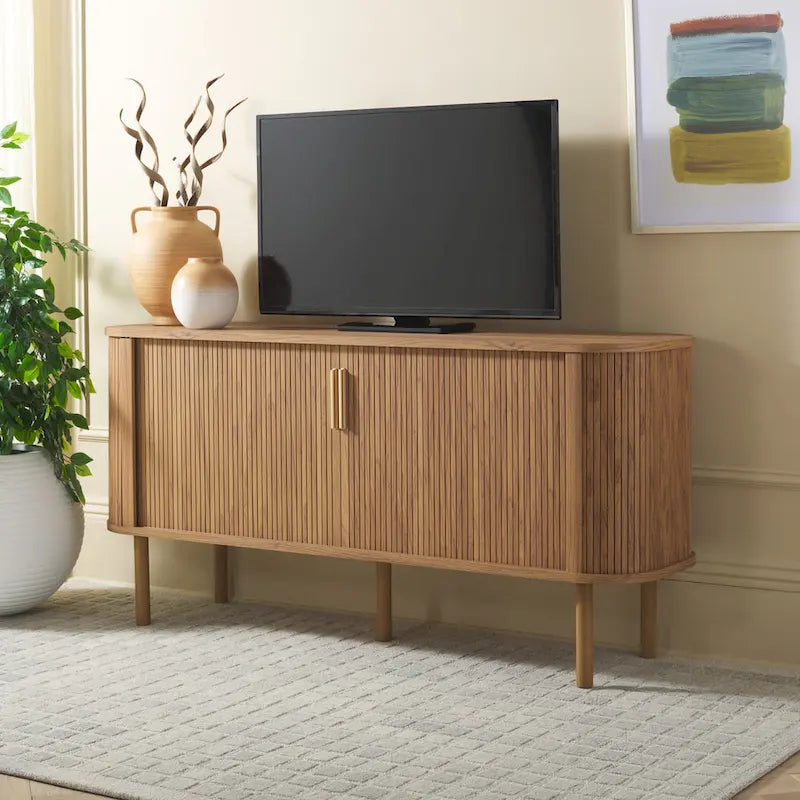 Credenza/Mobile multimediale Home Tealla 2 con ante a serrandina - 63Lx18Px32A