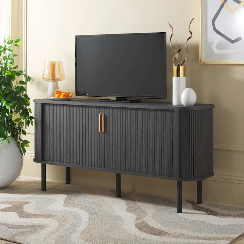 Credenza/Mobile multimediale Home Tealla 2 con ante a serrandina - 63Lx18Px32A