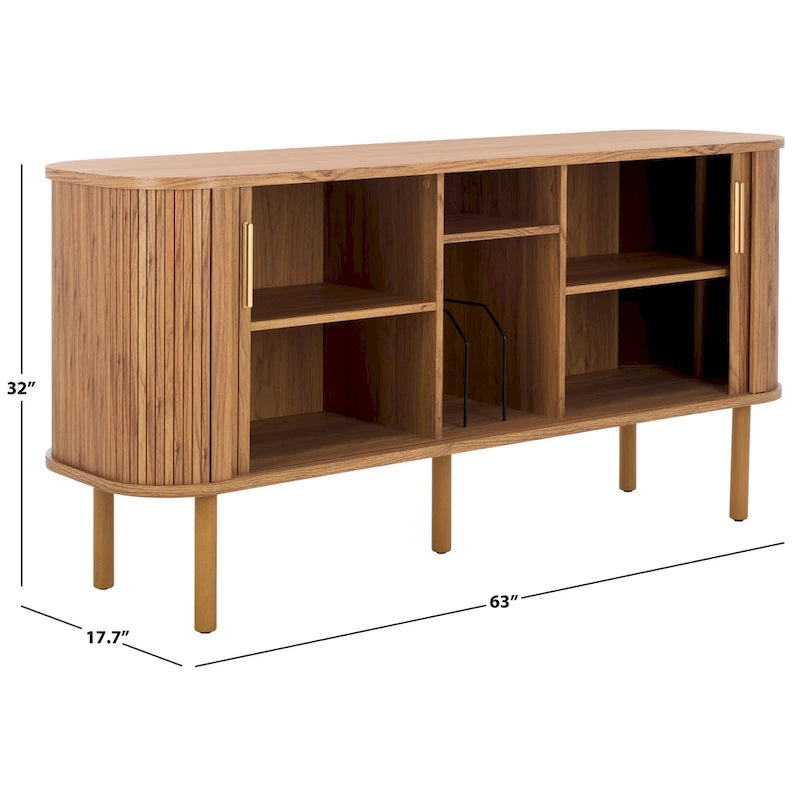 Credenza/Mobile multimediale Home Tealla 2 con ante a serrandina - 63Lx18Px32A