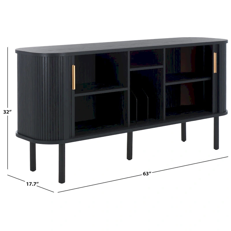 Credenza/Mobile multimediale Home Tealla 2 con ante a serrandina - 63Lx18Px32A