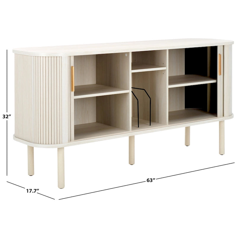 Credenza/Mobile multimediale Home Tealla 2 con ante a serrandina - 63Lx18Px32A