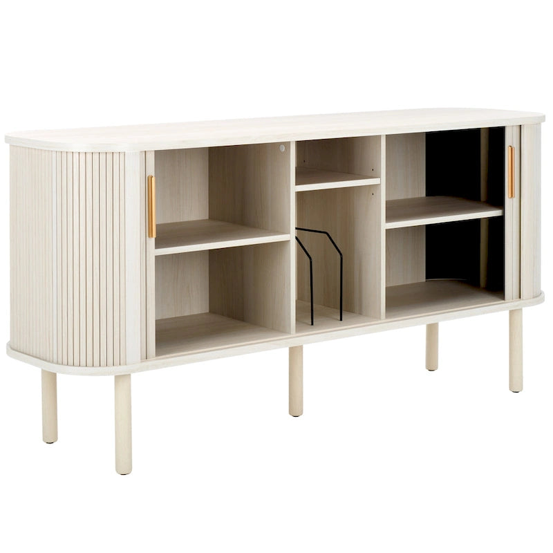 Credenza/Mobile multimediale Home Tealla 2 con ante a serrandina - 63Lx18Px32A