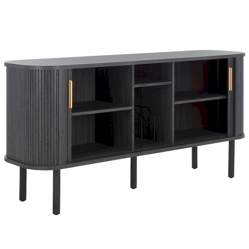 Credenza/Mobile multimediale Home Tealla 2 con ante a serrandina - 63Lx18Px32A